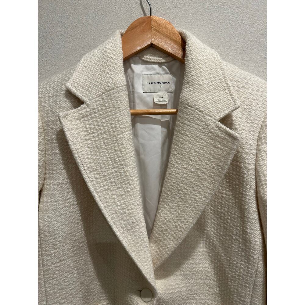 CLUB MONOCO textured tweed classic wool blend cream blazer size L - Picture 7 of 11